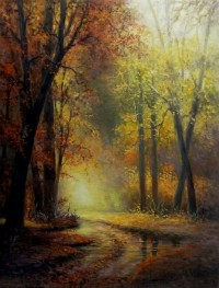 Hanif Shahzad, Autumn Beauty, 21 x 28 Inch, Oil on Canvas,  Landscape Painting, AC-HNS-094